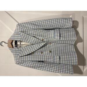Zara Double-Breasted Houndstooth Tweed Blazer - Size S